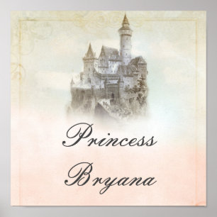 Póster Dreamy Fairy tale Storybook Castle Fiesta Banner