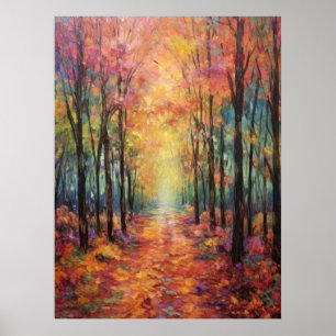 Póster Dreamy Fall Forest Walk Bella Artes