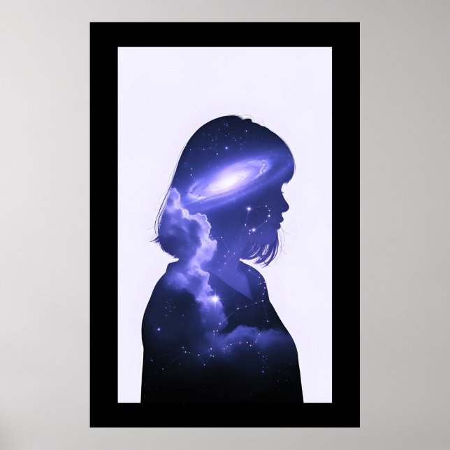 Póster Dreamy Galaxy Silhouette (Frente)