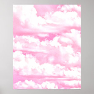 Póster Dreamy Happy Pink Clouds