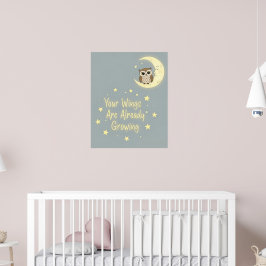 Póster Dreamy Owl & Moon Nursery