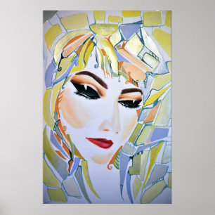 Póster Dreamy Psychedelic Utopian Chica