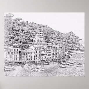 Póster Dreamy Romantic Portofino, Poster de Italia