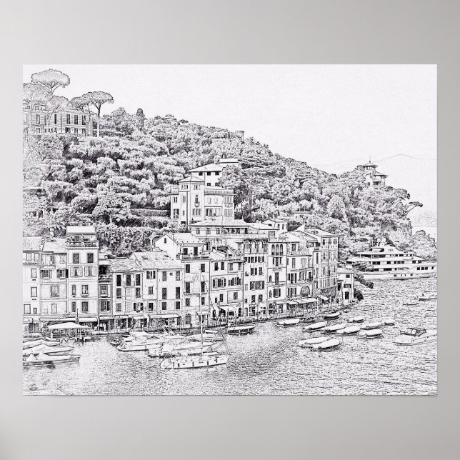 Póster Dreamy Romantic Portofino, Poster de Italia (Frente)