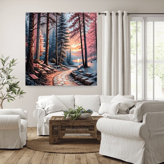 Póster Dreamy Winscape Wall Art Poster (Dreamy Winter Landscape Wall Art Poster Mockup 1)