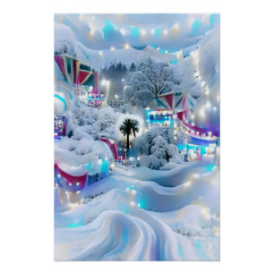 Póster Dreamy Winter Wonderland Lights