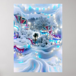 Póster Dreamy Winter Wonderland Lights