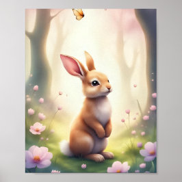 Póster Dreamy Woodland Bunny Nursery Baby&Kids