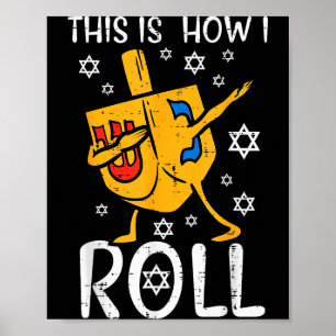 Póster Dreidel Dabbing Feo Hanukkah Divertido Chanukah Ho