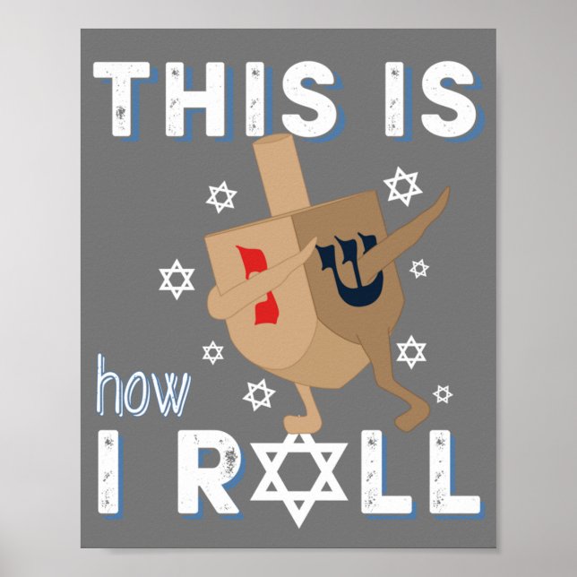 Póster Dreidel Menorah Funny Hanukkah Gift Así Es Como Yo (Frente)