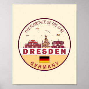 Póster Dresden Alemania City Skyline Emblem