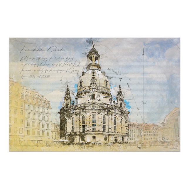 Póster Dresden Frauenkirche (Anverso)