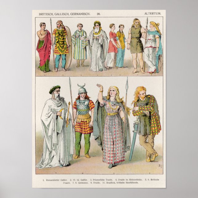 Póster Dress of the Britons, Gauls and Germans (Frente)