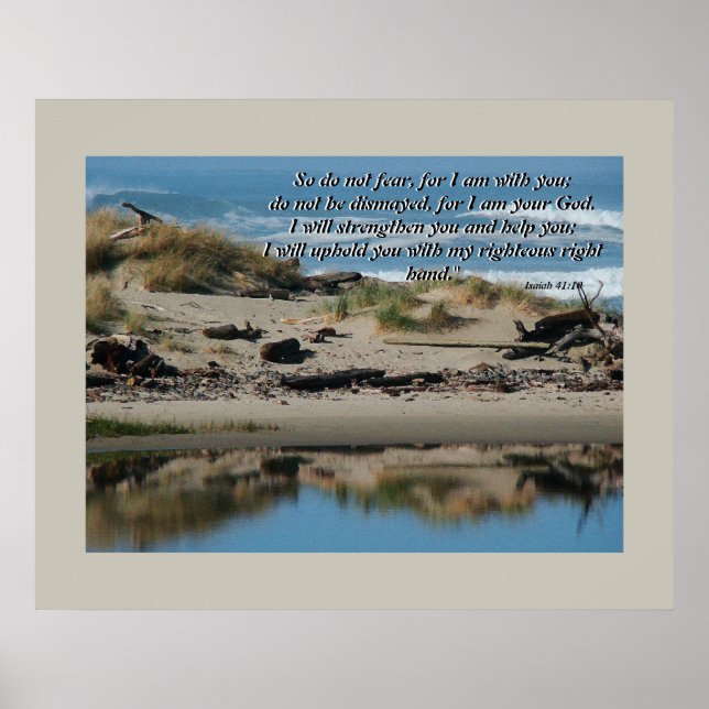 Póster Driftwood Beach & River Isaiah 41:10 Print (Frente)