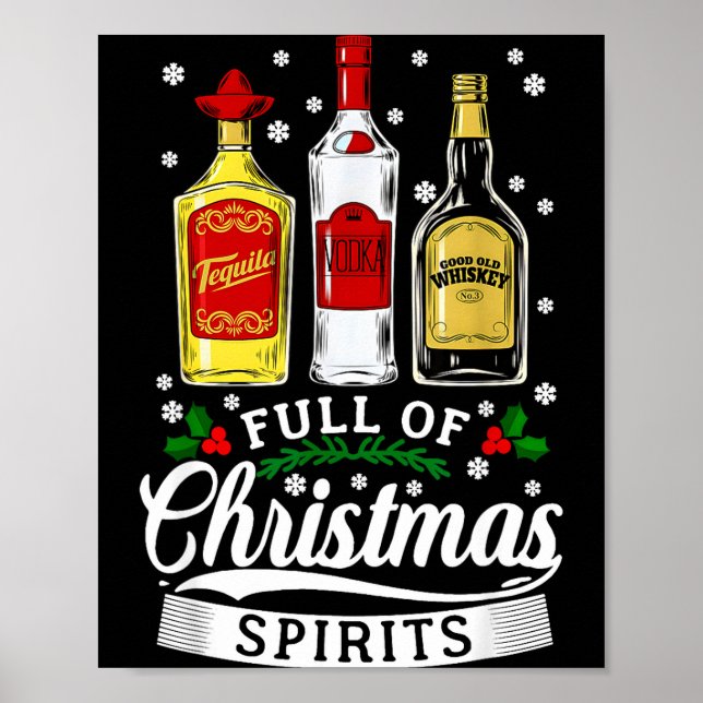 Póster Drinking Alcohol Christmas Party Gift Full Of Chri (Frente)