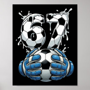 Póster Drip de fútbol número 67 portero de fútbol masculi