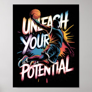 Póster Drip Sketll Desata Tu Potencial Slam Dunk Color