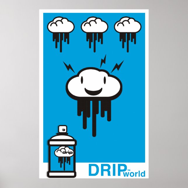 Póster Drip World Blue (Frente)