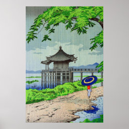 Póster Drizzling Rain in Ukimido Fujishima Takeji 1950s