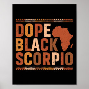 Póster Drogas Negro Escorpio Melanina Mes de la Historia