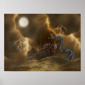 Póster Drogon Ship Fantasy Art Poster