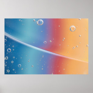 PÓSTER DROPLEOS DE AGUA EN LA CULPA DE PLÁSTICO AZUL