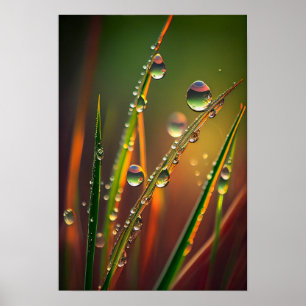Póster Dropletas de agua Tranquilas Naturaleza Tranquila