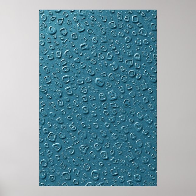 Póster Droplets digitales Grabado en relieve sobre la sup (Frente)