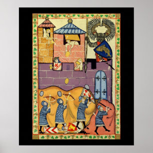 Póster Dropping Rocks, Manesse del Codex del Siglo XIV