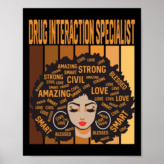 Póster Drug Interaction Specialist Black History Month Pr (Frente)