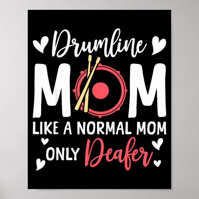 Póster Drumline Mom Like A Normal Mom Drumming Lover Drum (Frente)