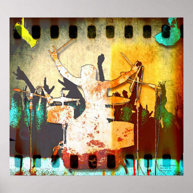 Póster Drummer Dude, Copyright karen J Williams (Frente)