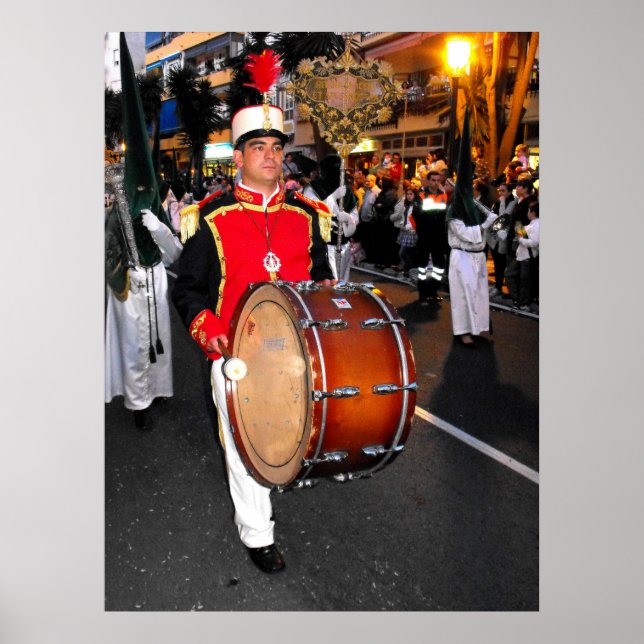 Póster Drummer en el desfile del Domingo de Ramos, Marbel (Frente)