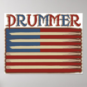 Póster Drummer Vintage