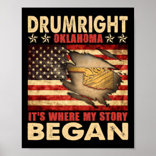 Póster Drumright Oklahoma EE. UU. bandera 4 de julio