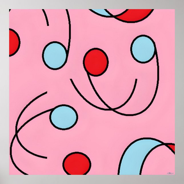 Póster Drupas del diseño de Memphis (Frente)