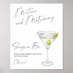 Póster Dry Martini Bridal ducha sangrienta bar