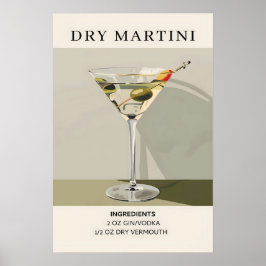 Póster Dry Martini Coctail