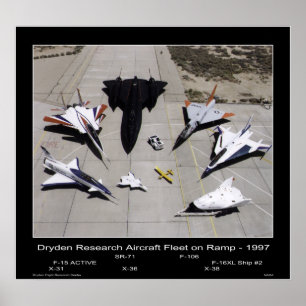 Póster Dryden Research Aircraft Fleet on the Ramp - 1997