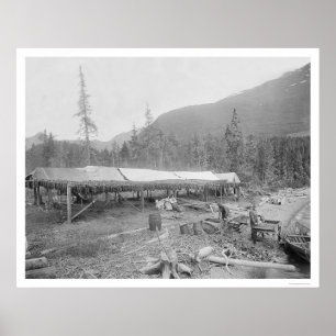Póster Drying Salmon In Alaska 1915