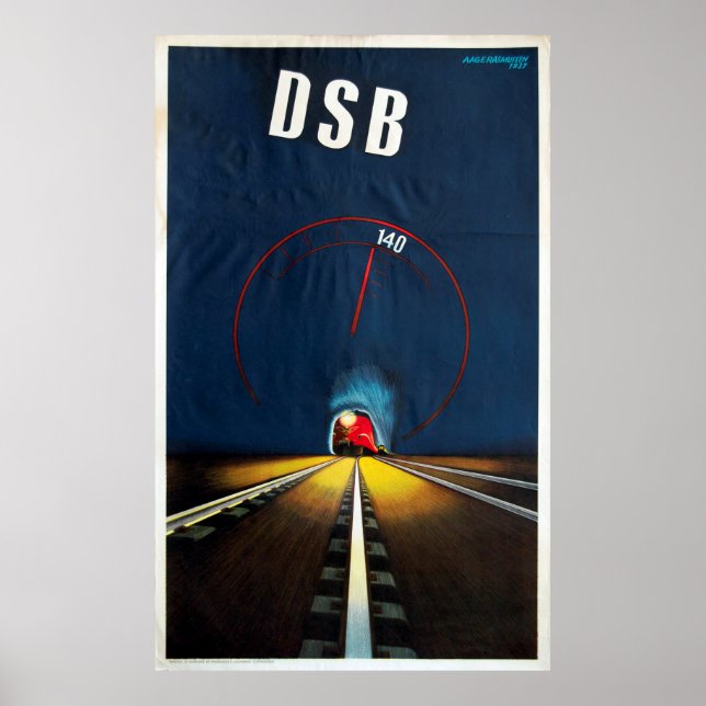 Póster DSB Poster de Ferrocarriles del Estado Danés (Frente)