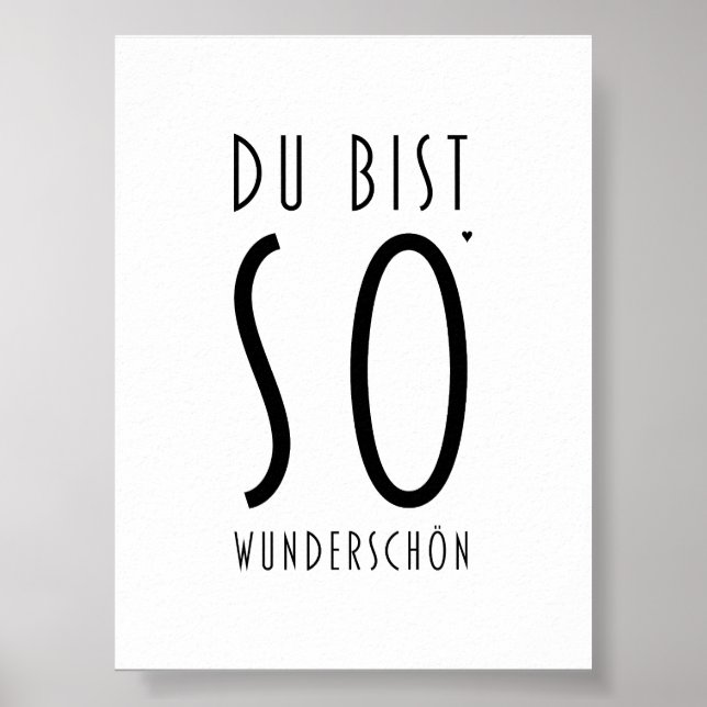 Póster Du bist so wunderschön - valentine poster (Frente)