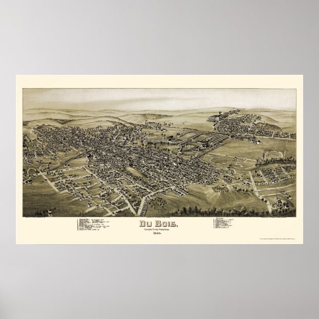 Póster Du Bois, Mapa Panorámico PA - 1895 (Frente)