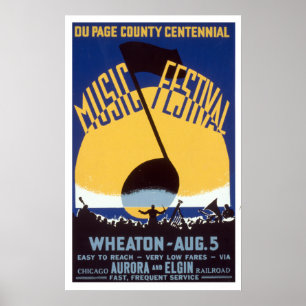 Póster Du Page County Centennial Music Festival WPA