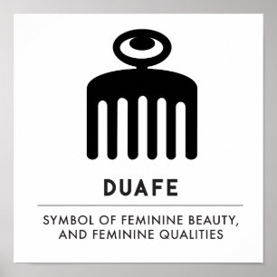 Póster Duafe   Símbolo Adinkra para belleza femenina