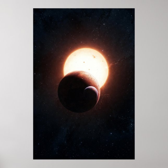 Póster Dual Eclipse Over Red Planet – Cosmic Alignment in (Frente)