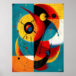 Póster Dual Orbit – Mid-Century Geometric Symmetry Wall