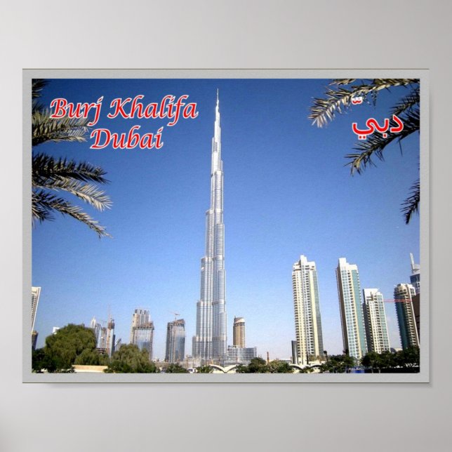 Póster Dubai - Burj Khalifa - El rascacielos más alto - (Frente)