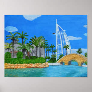 Póster Dubai, ciudad de los Emiratos Árabes Unidos