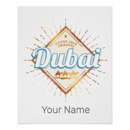 Póster Dubai Emiratos Árabes Unidos: Vintage Souvenir de